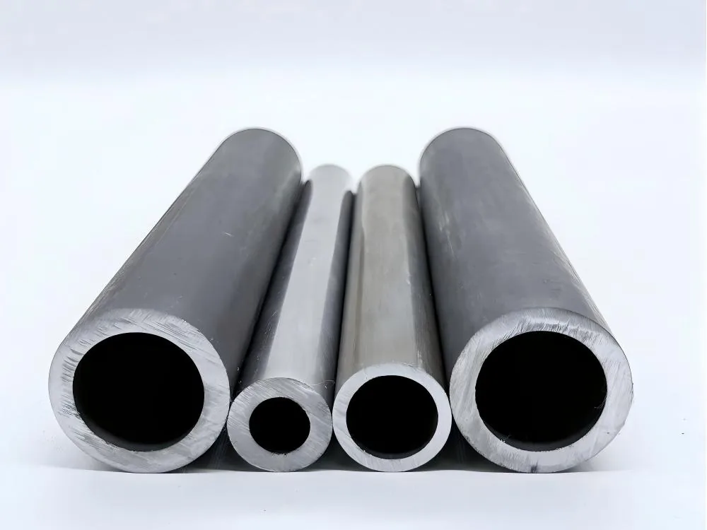 Three round steel tubes showing different outside diameters