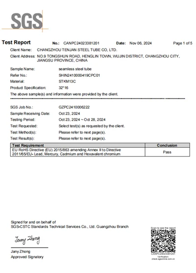 SGS ROHS Test Report